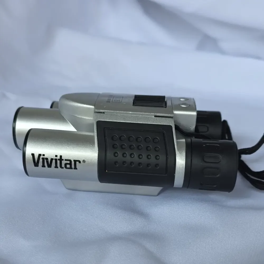 Vivitar 10x25 Compact Roof Prism Coated Binoculars Silver/Black VIV-CS-1025